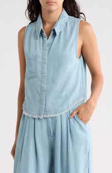 Young, Fabulous & Broke Jones Sleeveless Button Front Denim Top