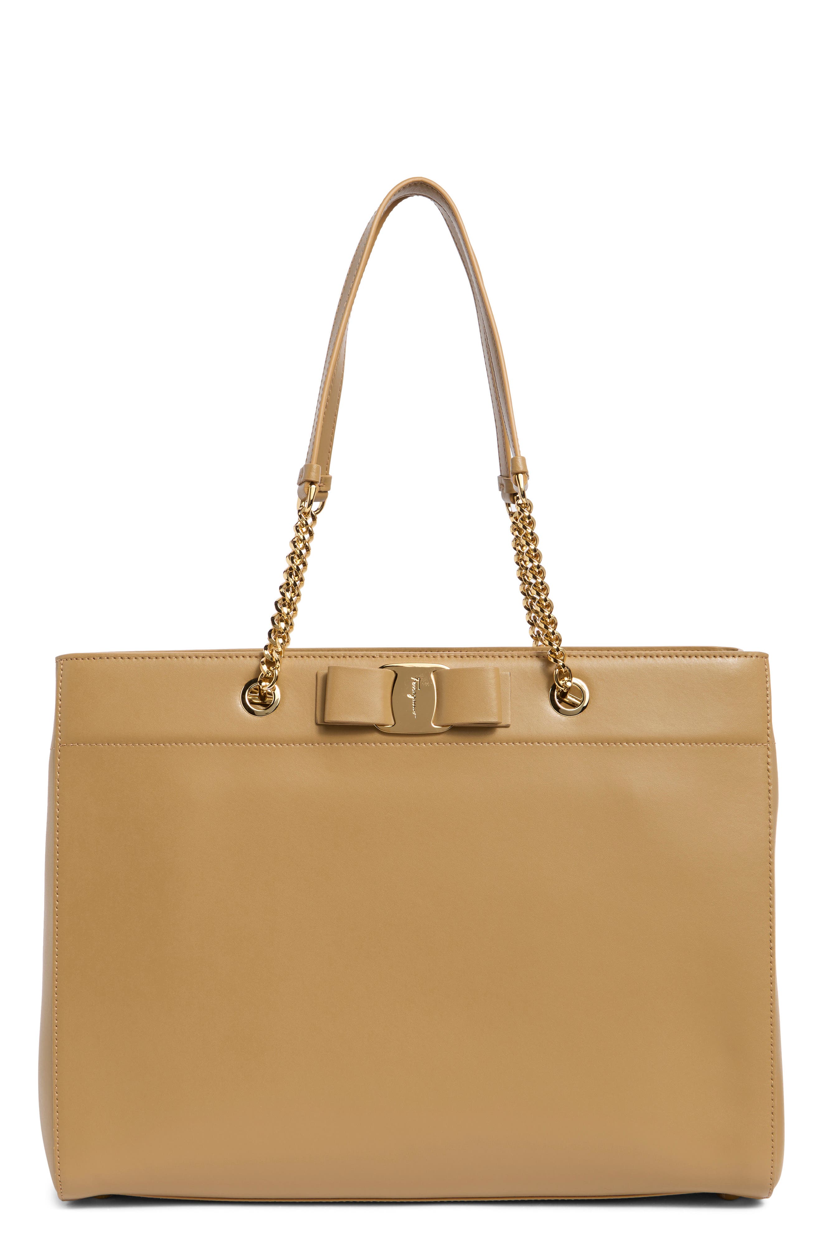 FERRAGAMO Vara Bow Leather Shoulder Bag
