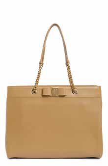FERRAGAMO Vara Bow Leather Shoulder Bag