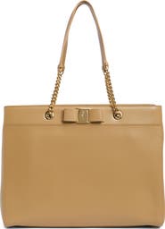 FERRAGAMO Vara Bow Leather Shoulder Bag