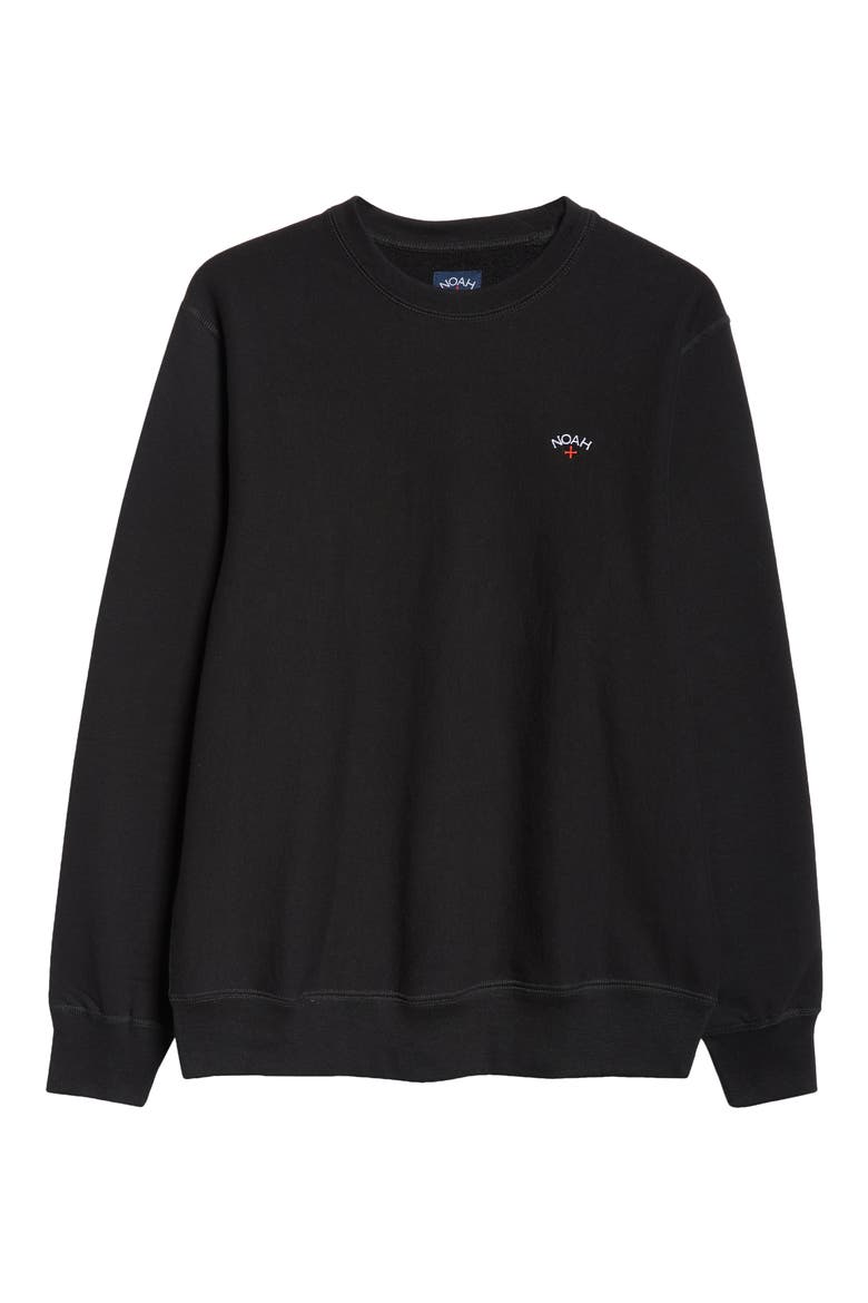 Classic French Terry Crewneck Sweatshirt, Alternate, color, BLACK