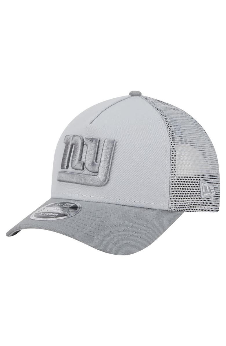New Era Men's New Era Gray New York Giants Domain A-Frame Trucker 9FORTY Adjustable Hat, Main, color, 
