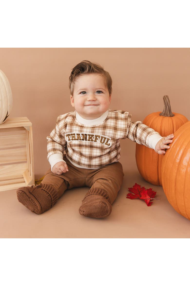 Thankful Patch Thanksgiving Sweatshirt, Alternate, color, Natural