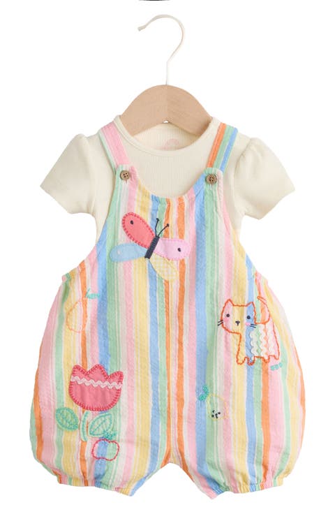 Seersucker Rainbow Overalls & Bodysuit Set (Baby)