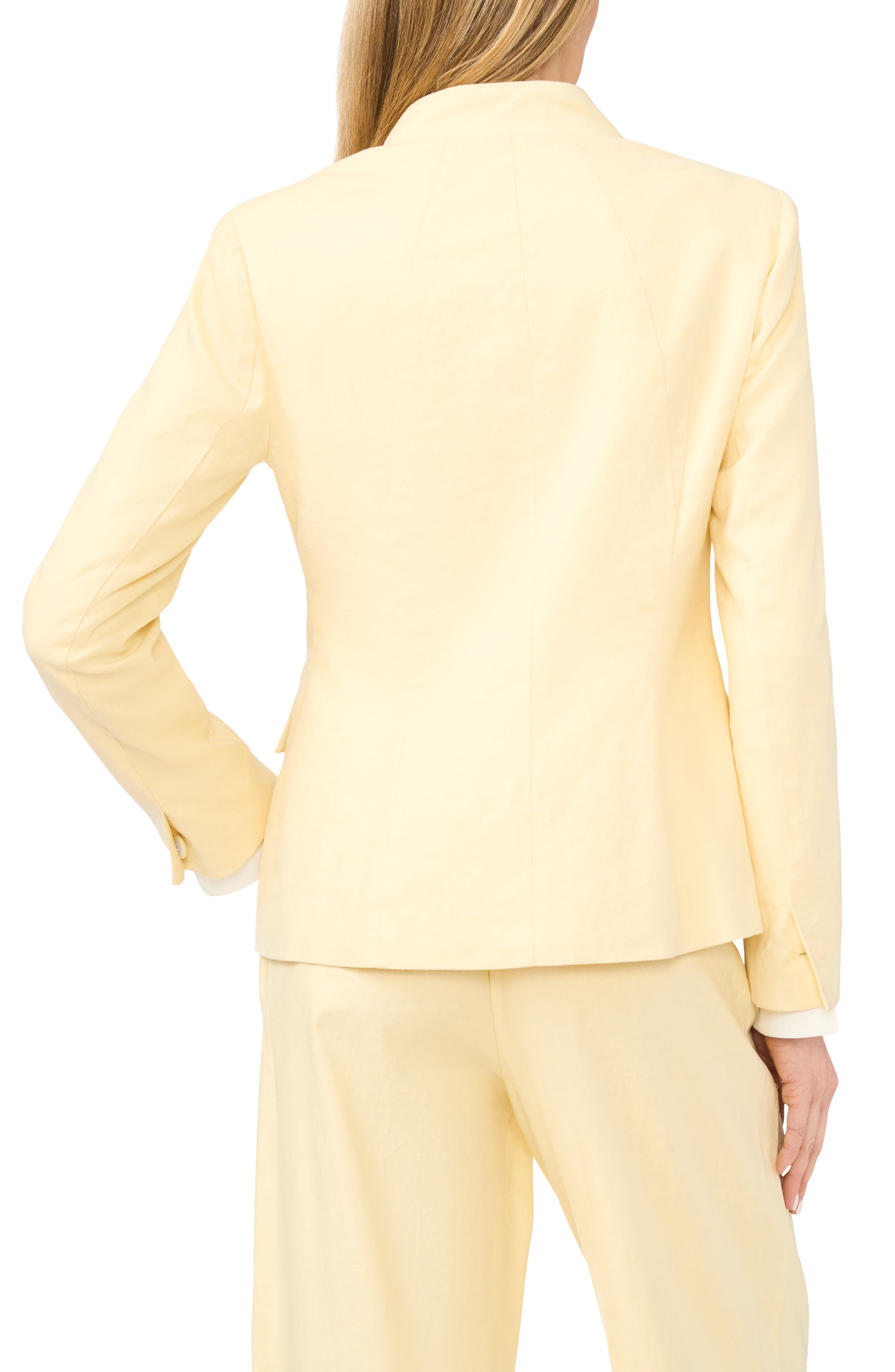 Inverted Lapel Linen Blend Blazer - image 4