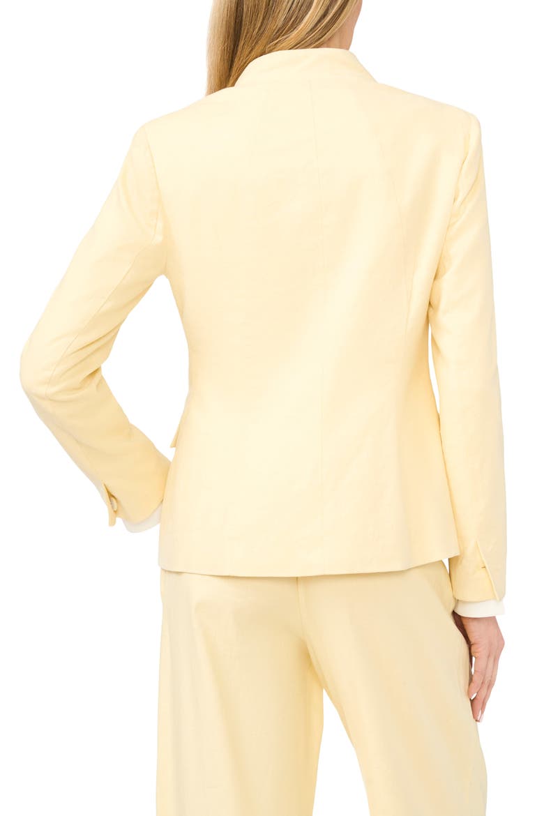 Inverted Lapel Linen Blend Blazer, Alternate, color, PASTEL YELLOW