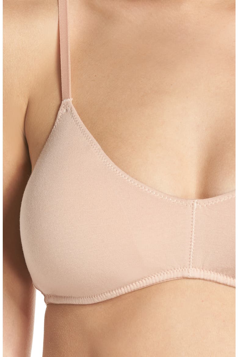 Cotton & Modal Bralette with Removable Pads, Alternate, color, LIGHT STONE