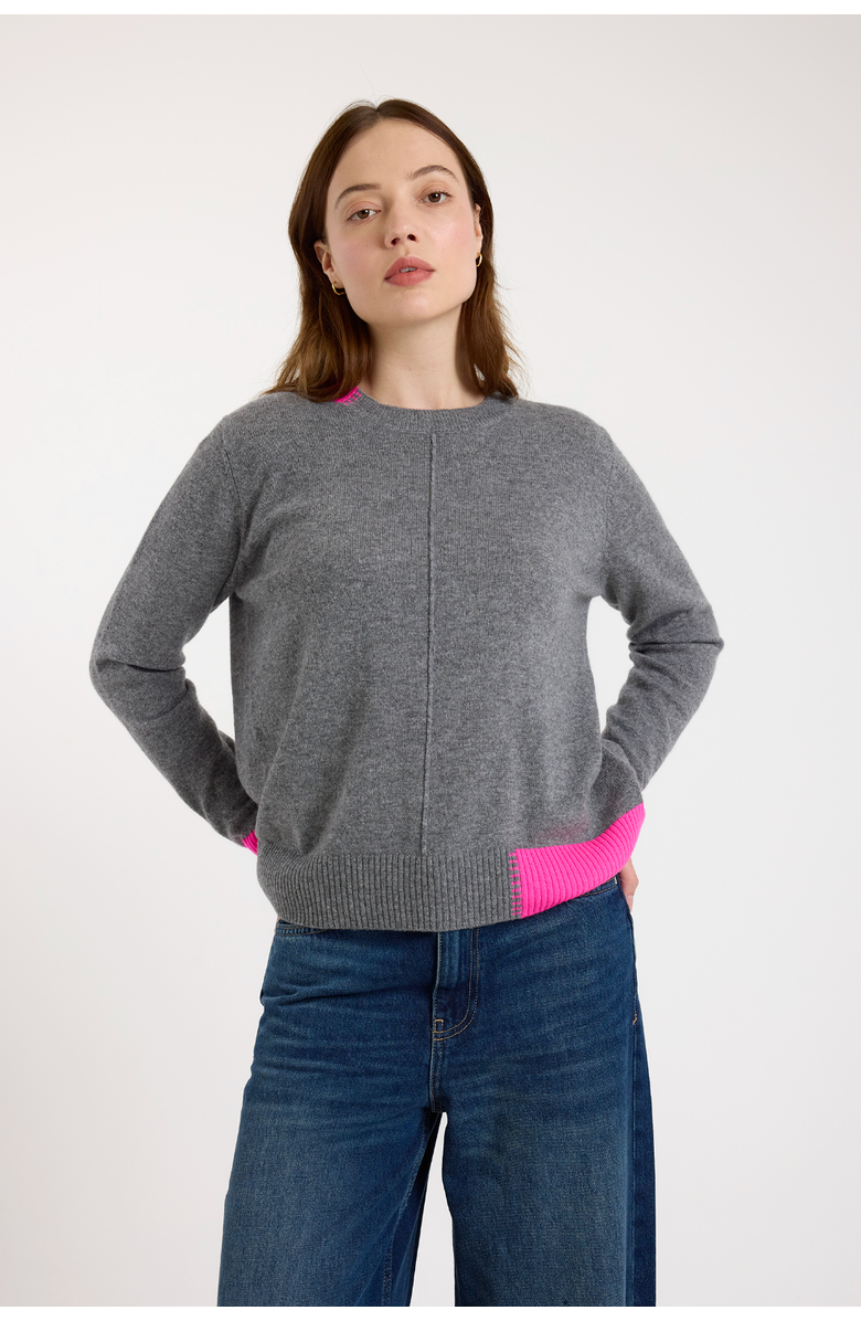 Brodie Pure Cashmere Maya Crew Neck 100% Cashmere Sweater, Alternate, color, Mid Grey