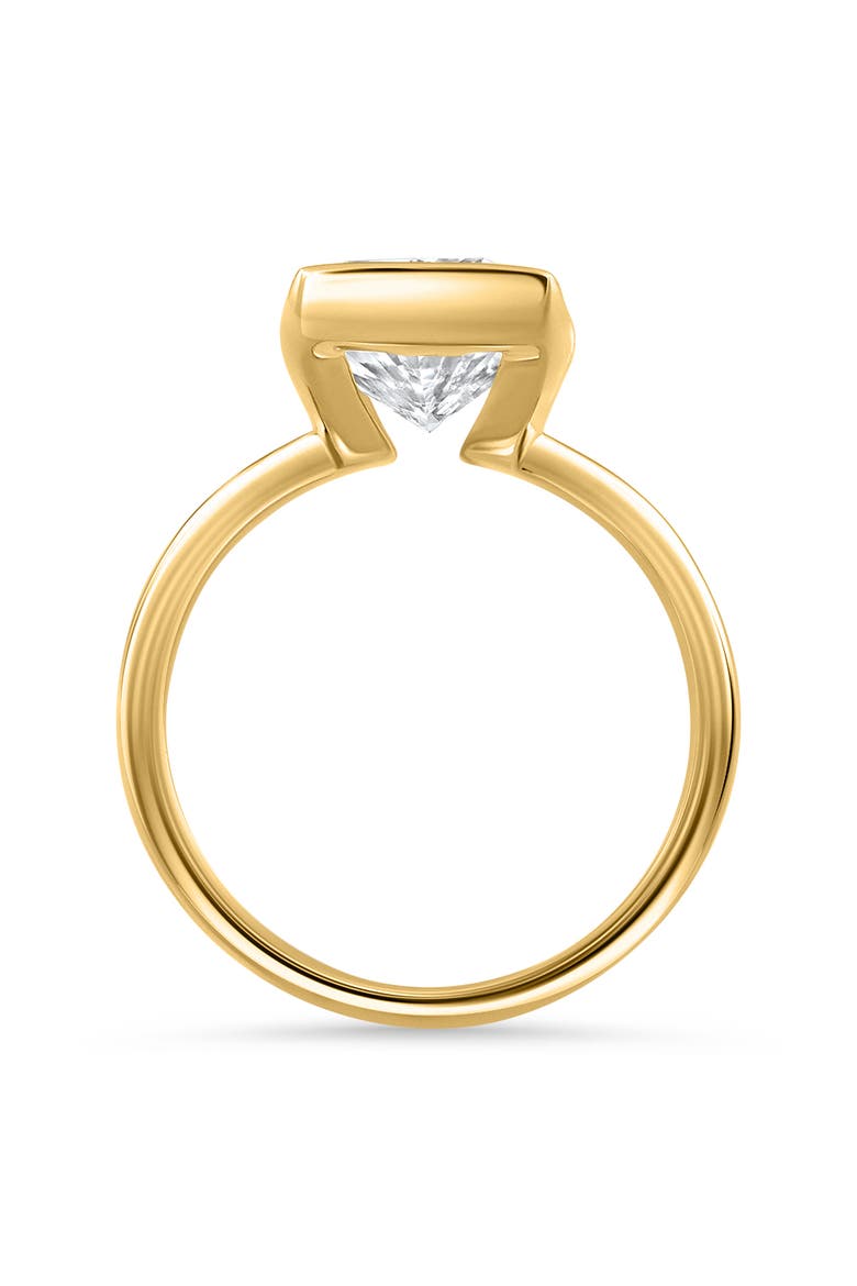 Certified 4Ct Radiant Cut Diamond Bezel Engagement Ring Gold Lab Grown, Alternate, color, 14k Yellow Gold