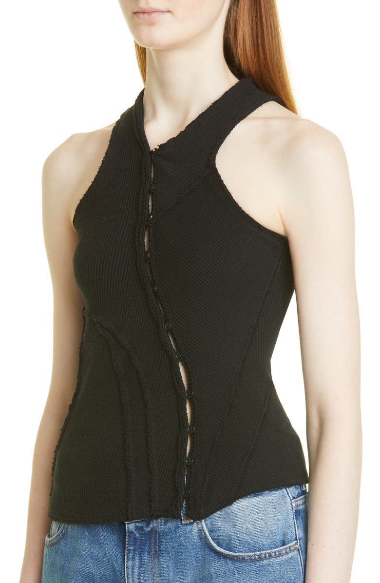 Talia Byre Asymmetric Rib Cotton Blend Jersey Tank, Alternate, color, 