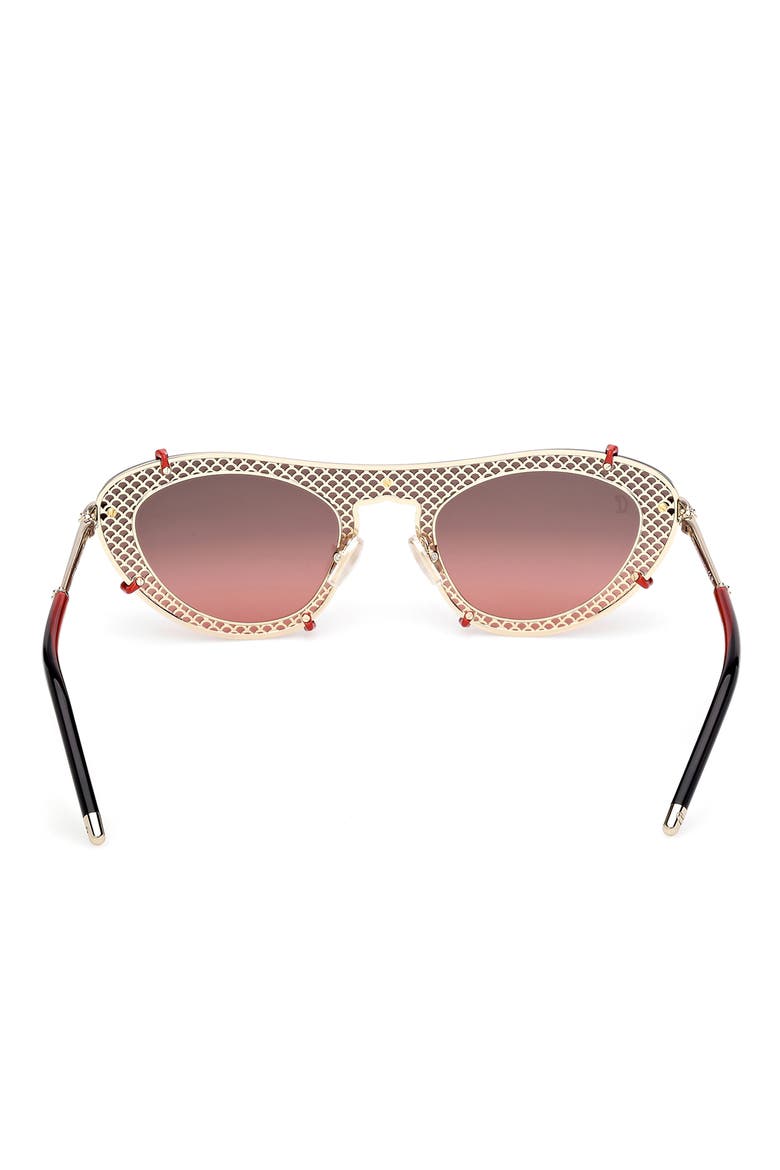 Oval Sunglasses, Alternate, color, PALE GOLD / ZEISS LENS RED