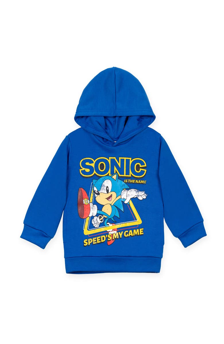SEGA Sonic the Hedgehog Fleece Hoodie, Main, color, Sonic Royal Blue