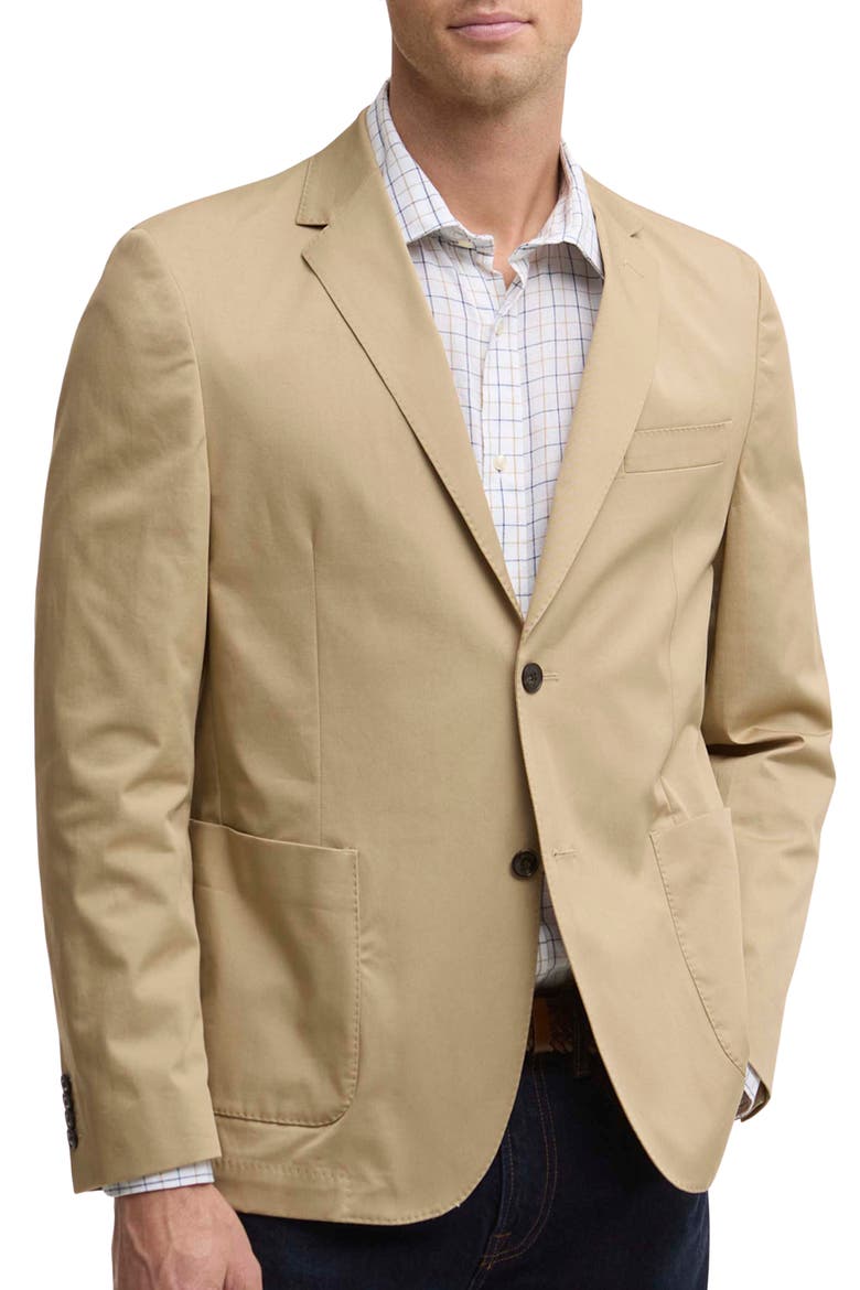 Bellamy Tailored Fit Stretch Cotton Blazer, Main, color, SAND