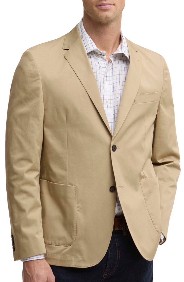 Barbour Bellamy Tailored Fit Stretch Cotton Blazer, Main, color, Sand