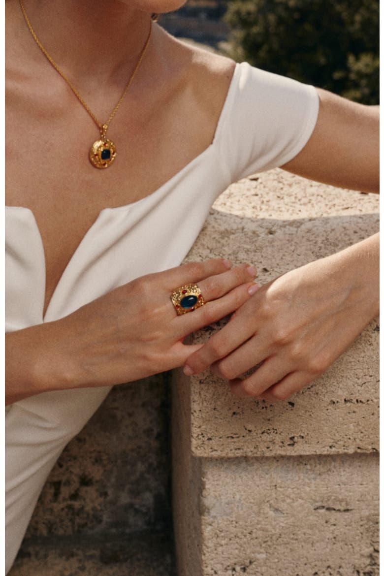 Byzantine King Ring, Alternate, color, Gold & Red & Blue & White