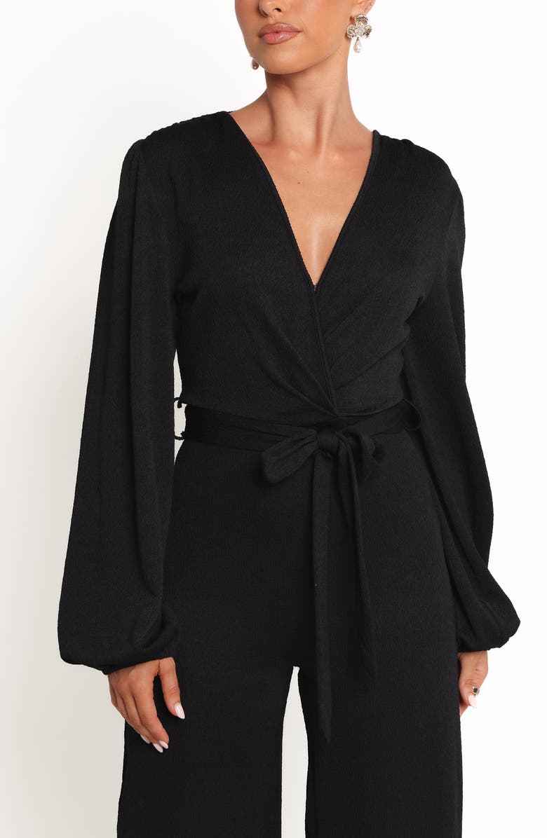 Petal & Pup Yelena Long Sleeve Wide Leg Jumpsuit, Alternate, color, Black