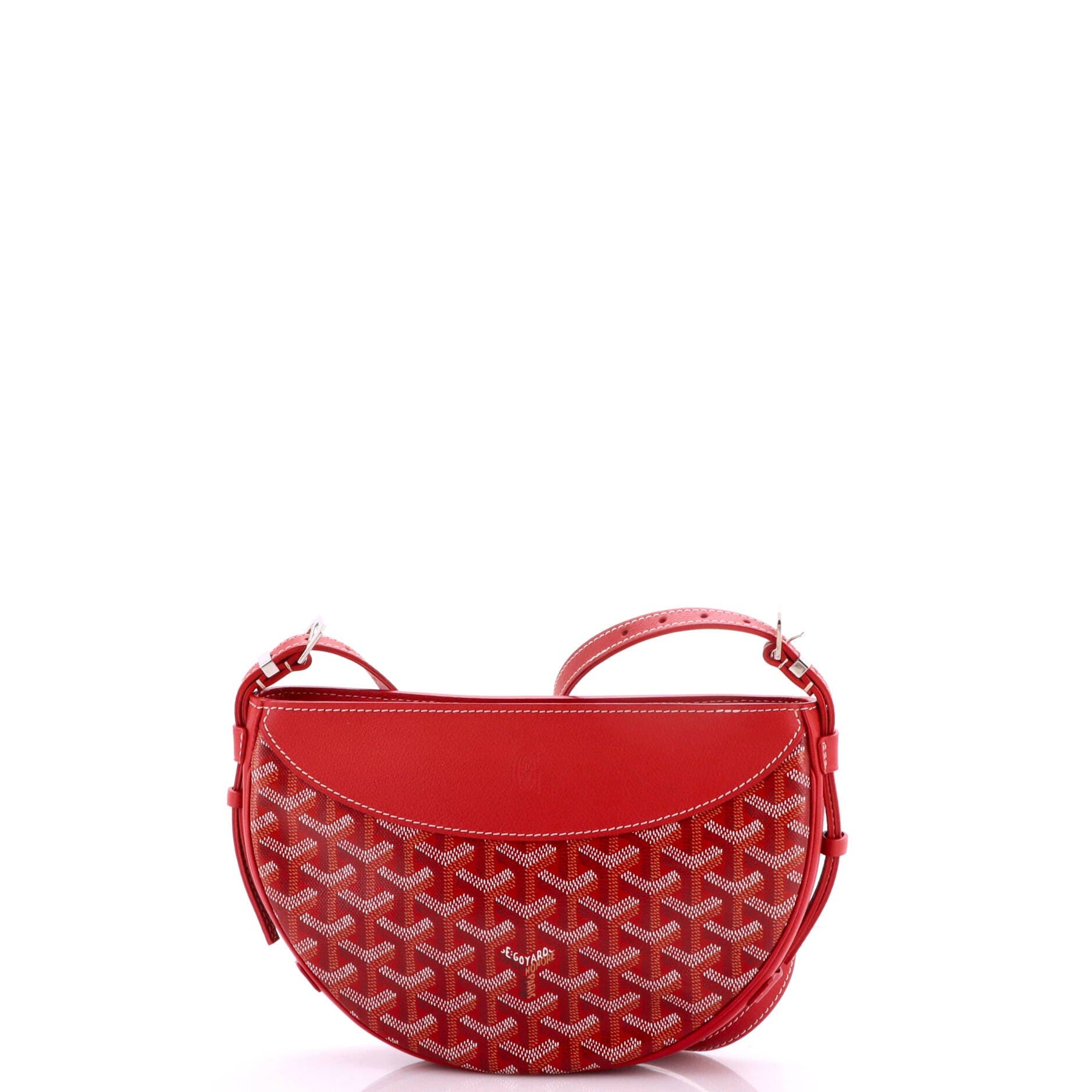 Hirondelle Shoulder Bag Coated Canvas and Leather, Alternate, color, Red
