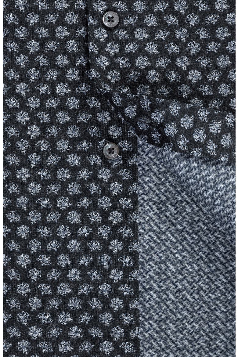 Jimmy OoohCotton® Floral & Chevron Print Button-Up Shirt, Alternate, color, ANTHRACITE