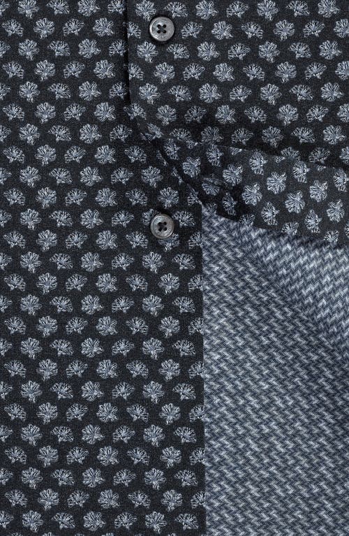Bugatchi Jimmy Ooohcotton® Floral & Chevron Print Button-up Shirt In Burgundy