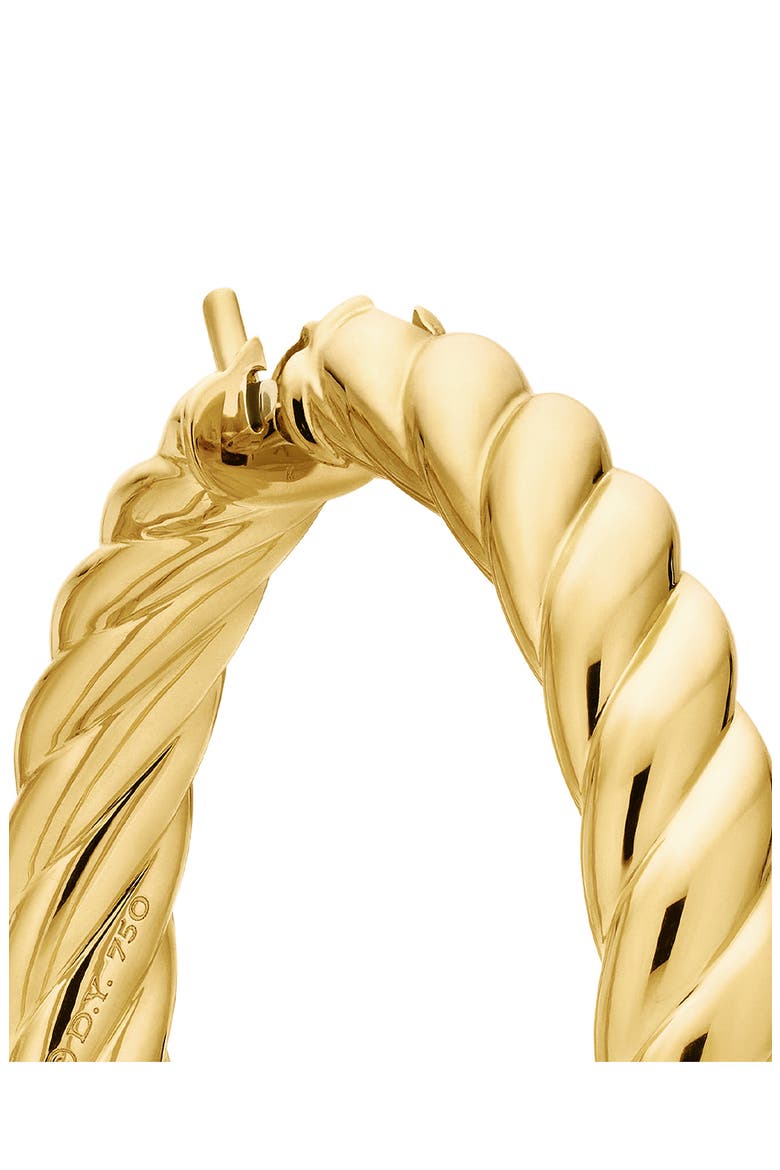 Sculpted Cable Hoop Earring in 18K Yellow Gold, Alternate, color, 18K YELLOW GOLD