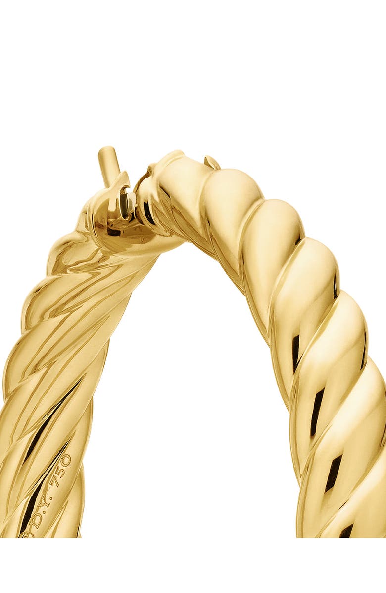 David Yurman Sculpted Cable Hoop Earring in 18K Yellow Gold, Alternate, color, 18K Yellow Gold