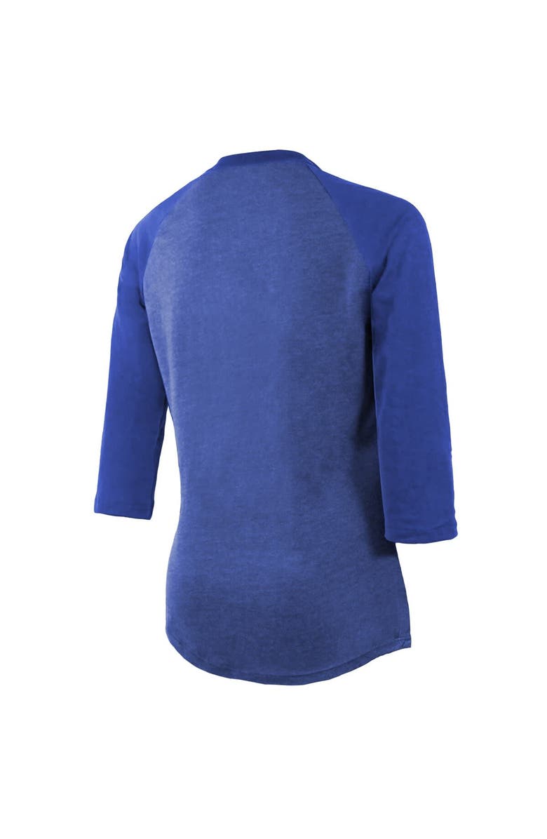 Majestic Threads Women's Majestic Threads Royal Texas Rangers 2023 World Series Champions Out of this World Raglan 3/4-Sleeve Tri-Blend T-Shirt, Alternate, color, 