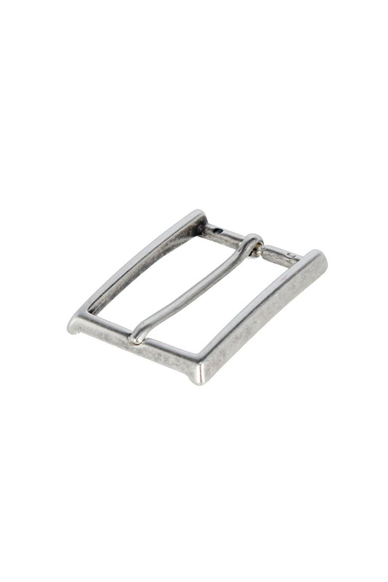 35mm Italian Simply Classic Rectangular Solid Brass Harness Belt Buckle, Alternate, color, English Silver