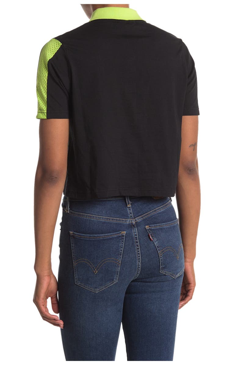 FILA Adiella Mesh Trim Crop Polo, Alternate, color, 