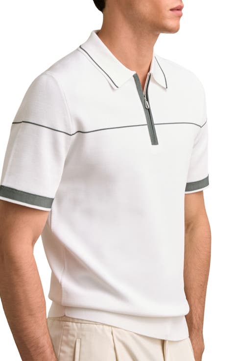 Bradford Tipped Quarter Zip Polo