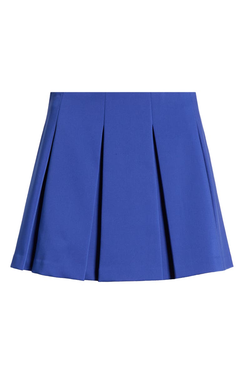 Alice + Olivia Emilie Pleat Miniskirt, Main, color, Twilight Blue
