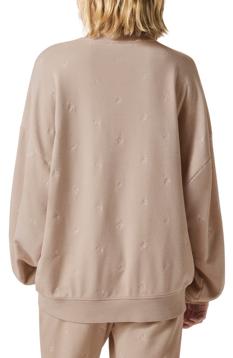 Splendid Elise Embroidered Oversize Sweatshirt, Alternate, color, Fawn Floral