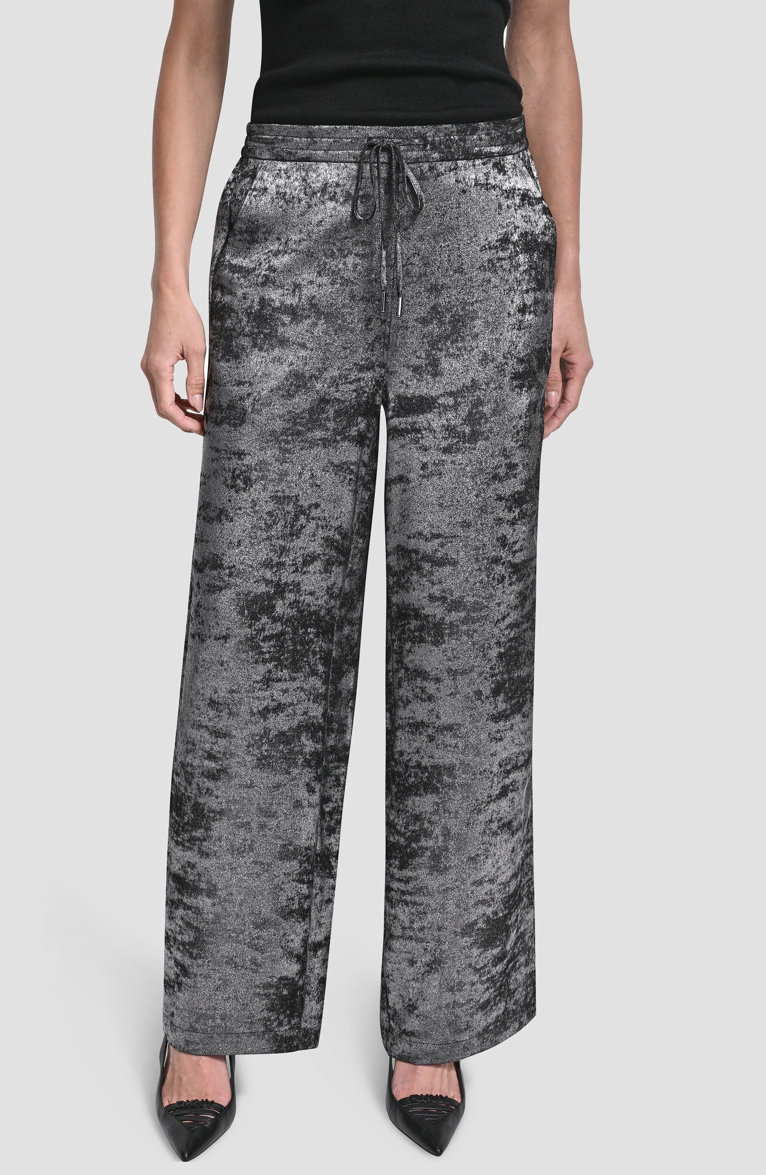 DKNY Wide Leg Liquid Velvet Pants
