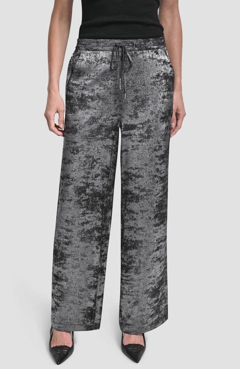 Wide Leg Liquid Velvet Pants