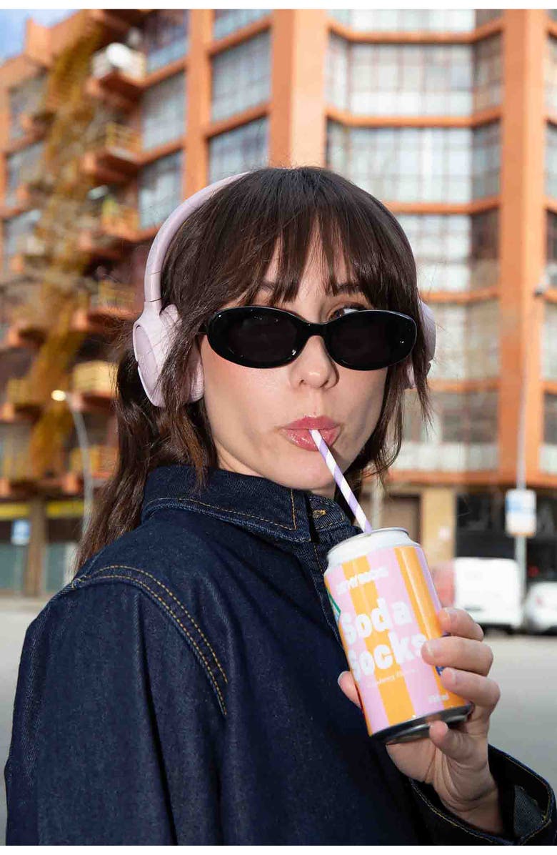 doiy Strawberry Soda 3D Crew Socks, Alternate, color, Orange/ Pink