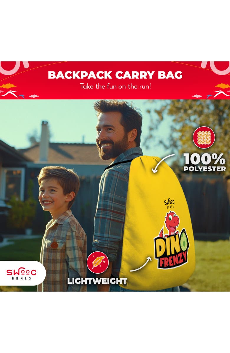 Swooc Games Dino Frenzy | 2-in-1 Corn Hole Games for Kids, Alternate, color, Red