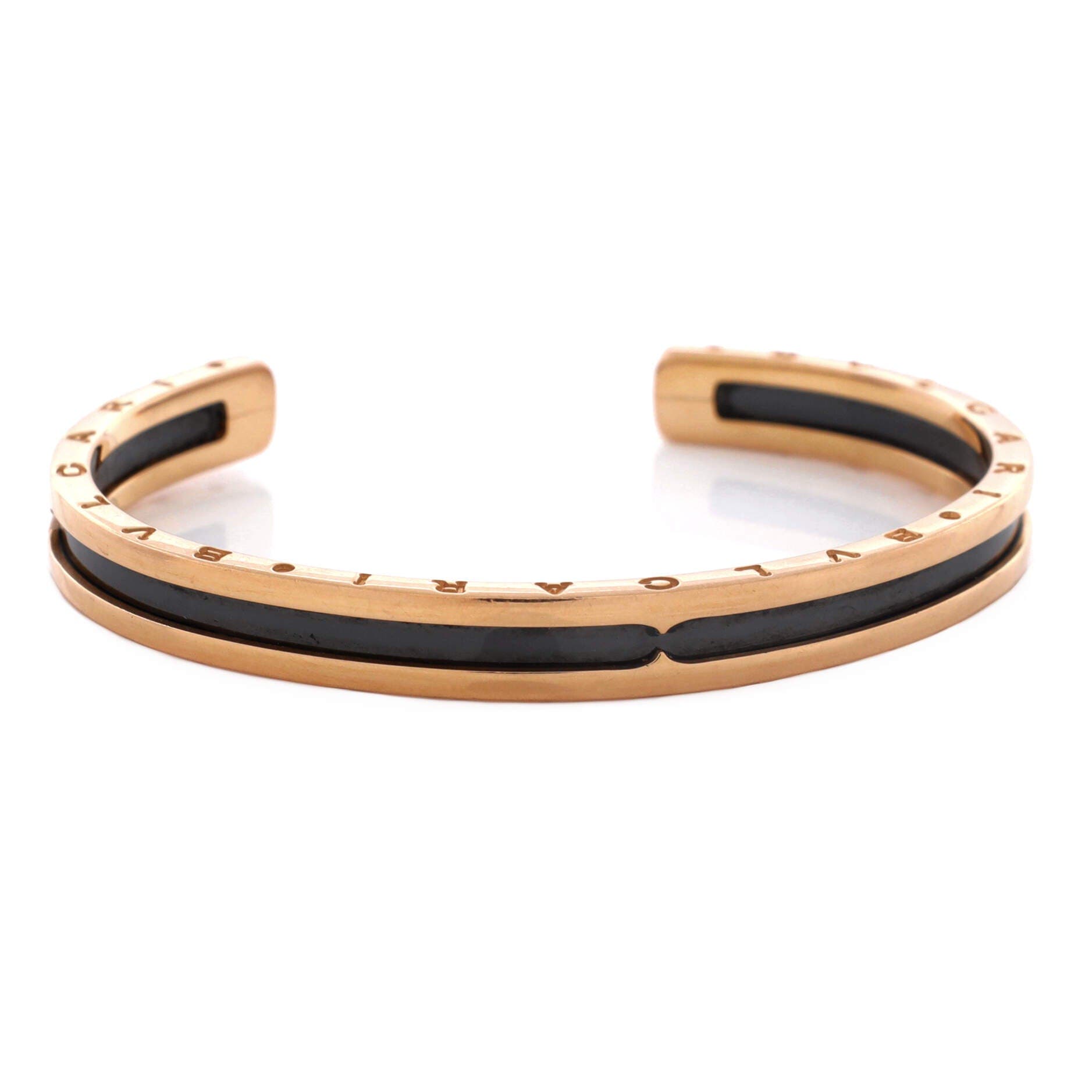 B.Zero1 Cuff Bracelet 18K Rose Gold and Coated Stainless Steel, Alternate, color, Metallic Gold