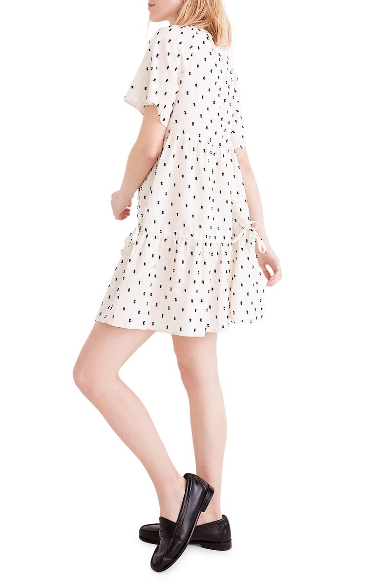 Madewell Lorelei Clip Dot Cotton & Linen Minidress, Alternate, color,