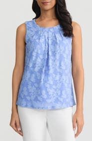 KASPER Burnout Floral Sleeveless Top
