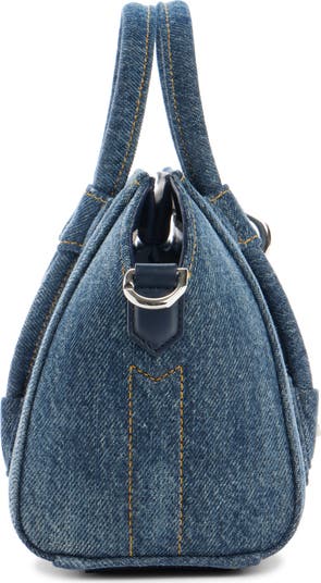 Toy Antigona Lock Denim Satchel
