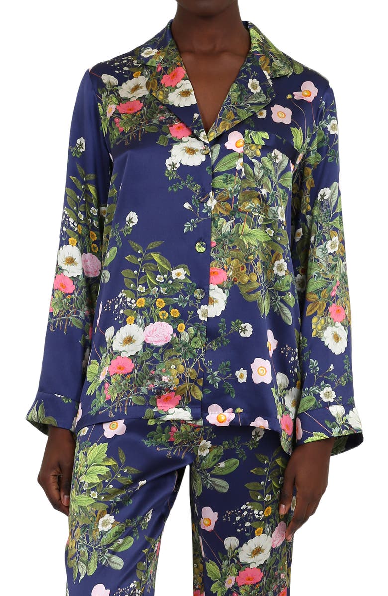 Papinelle x Karen Walker Floral Print Silk Pajamas, Alternate, color, 