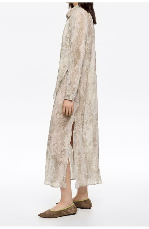 Bimba Y Lola Snake Maxi Tie Pleated Dress In Gray