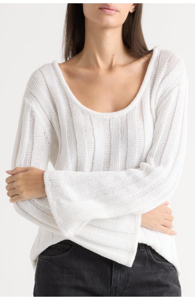 Modern Citizen Leah Ribbed Scoop-Neck Sweater, Alternate, color, White