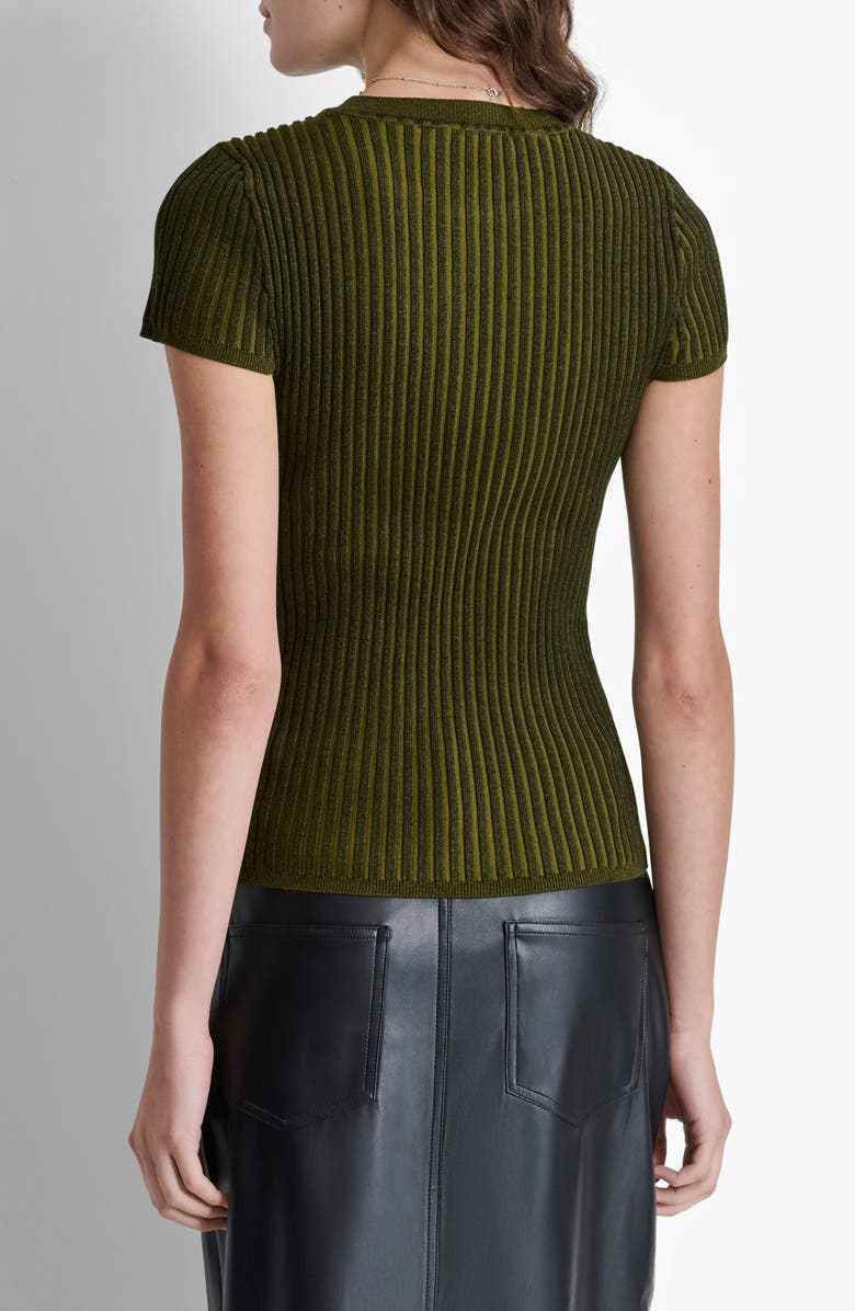 DKNY Transfer Stitch Short Sleeve Sweater, Alternate, color, 