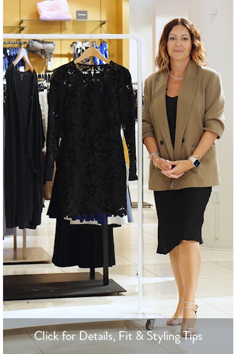 Stassi Long Sleeve Velvet Floral Lace Cocktail Minidress video