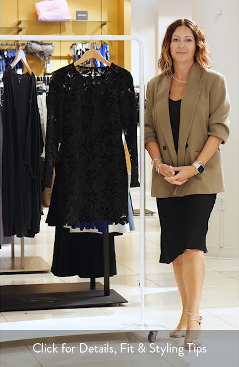 Stassi Long Sleeve Velvet Floral Lace Cocktail Minidress, sales video thumbnail