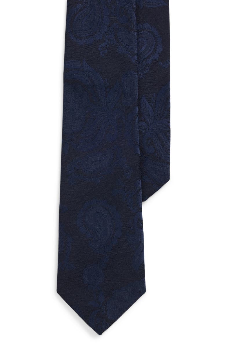 Ralph Lauren Purple Label Floral Paisley Jacquard Cotton & Silk Tie, Main, color, 