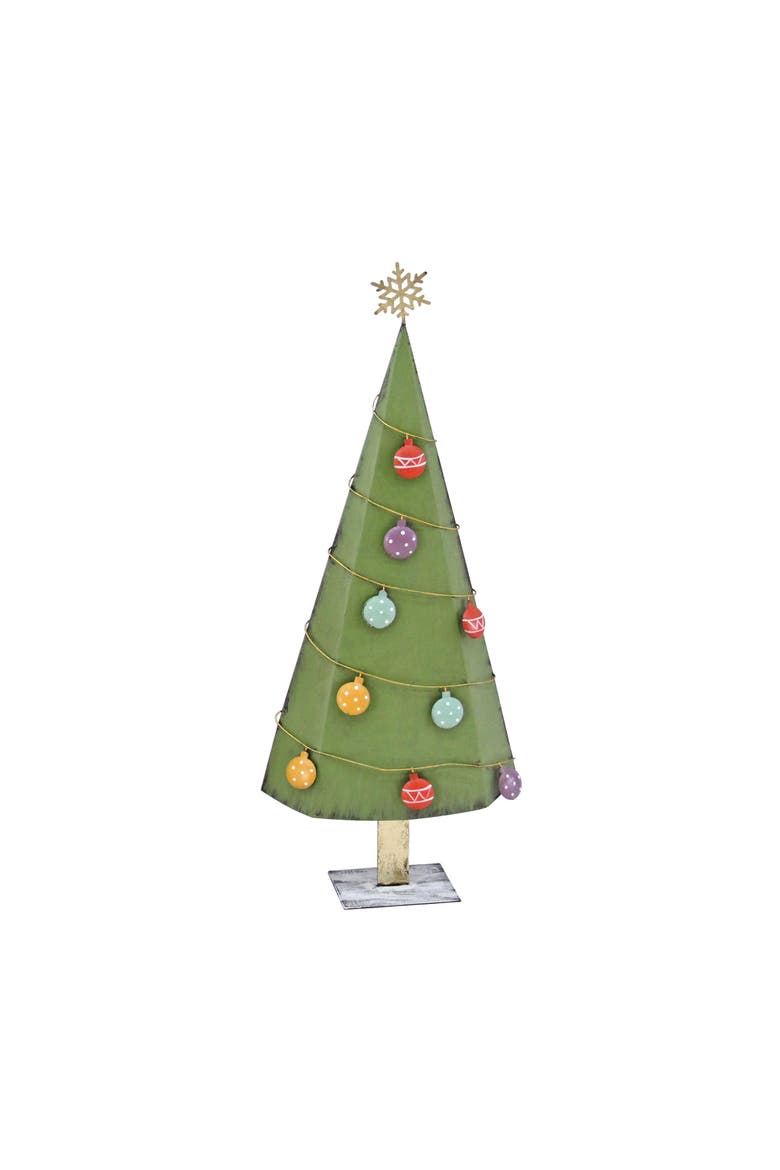 Metal Holiday Tree with Baubles, Main, color, Multicolored