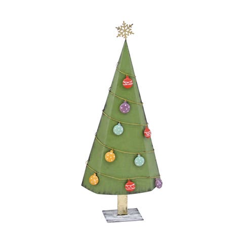 Metal Holiday Tree with Baubles