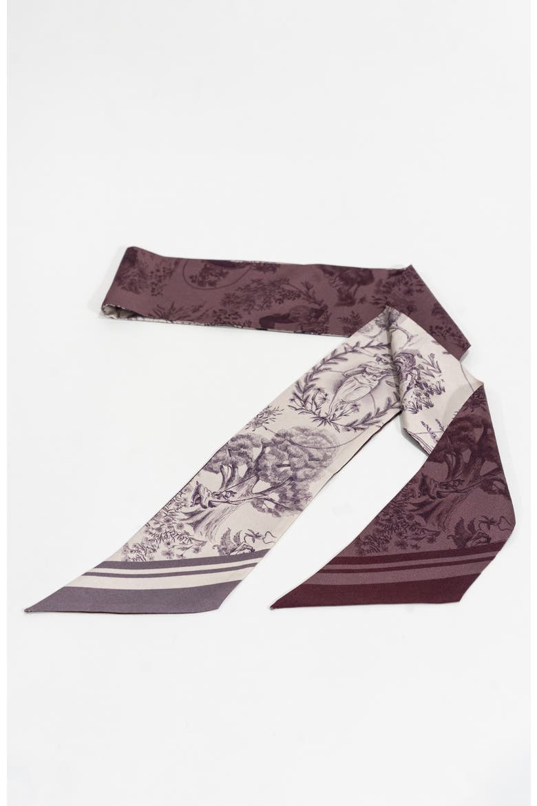 The Heroines Silk Twilly Scarf, Alternate, color, Plum