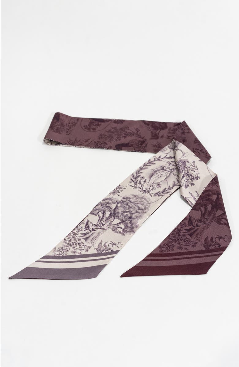 Bond & Grace The Heroines Silk Twilly Scarf, Alternate, color, Plum